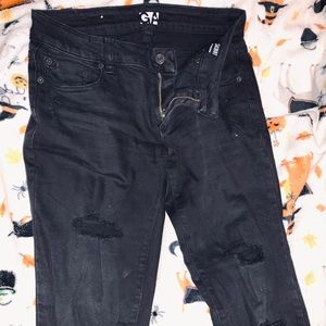 Garage black ripped skinny jeans
